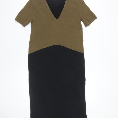 Zara Women's Colourblock Midi Shift Dress, Size 8
