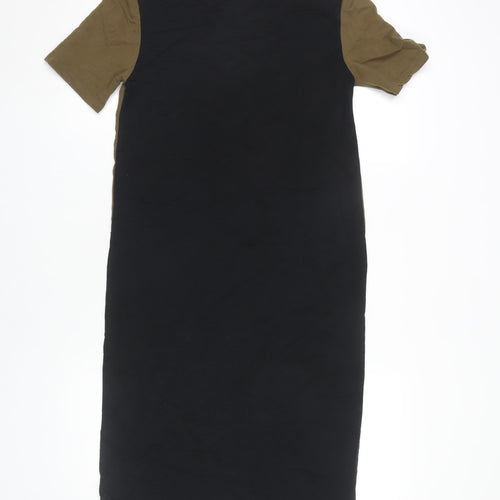 Zara Women's Colourblock Midi Shift Dress, Size 8