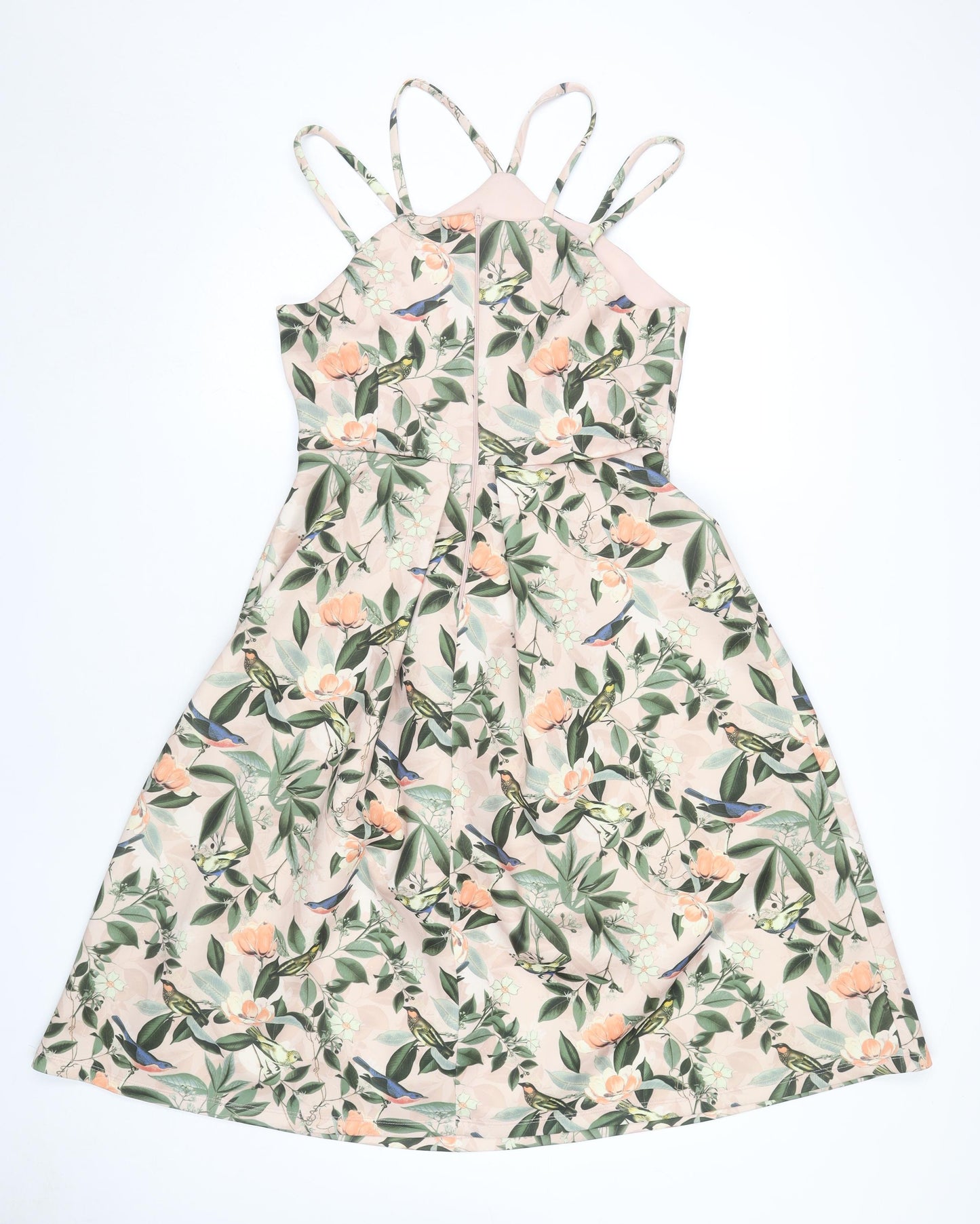 ASOS Women's Floral Multicolour Halter Fit & Flare Dress 12