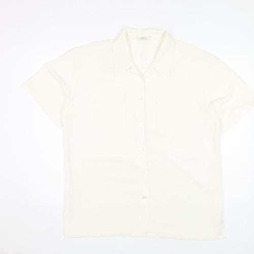 Marks and Spencer Women's Ivory Button-Up Shirt Size 18