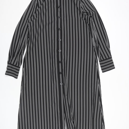 Next Women's Black Collared Shirt Dress Size 10