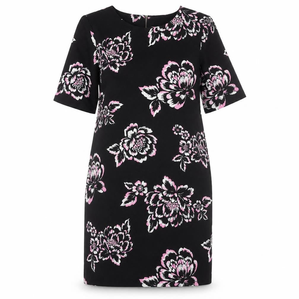 Front view of Debenhams Women's Floral Shift Dress, Black, size 16