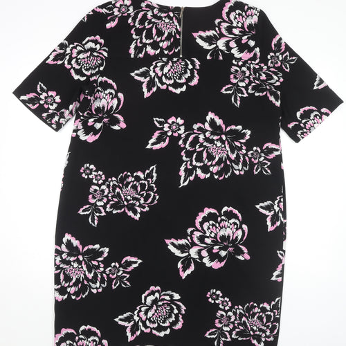 Debenhams Women's Floral Shift Dress, Black, Size 16