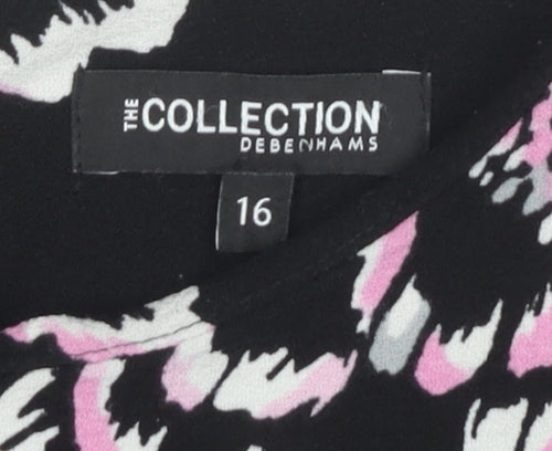 Debenhams Women's Floral Shift Dress, Black, Size 16