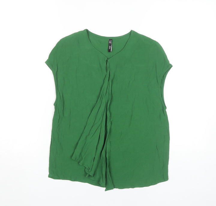 MNG Basics Women's Green Viscose Blouse XS Sleeveless