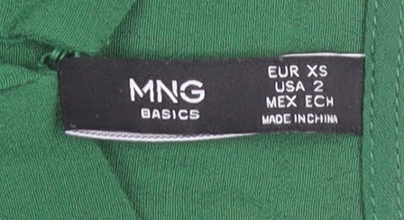 MNG Basics Women's Green Viscose Blouse XS Sleeveless