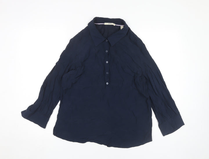 Esprit Women's Blue Collared Blouse, Size S