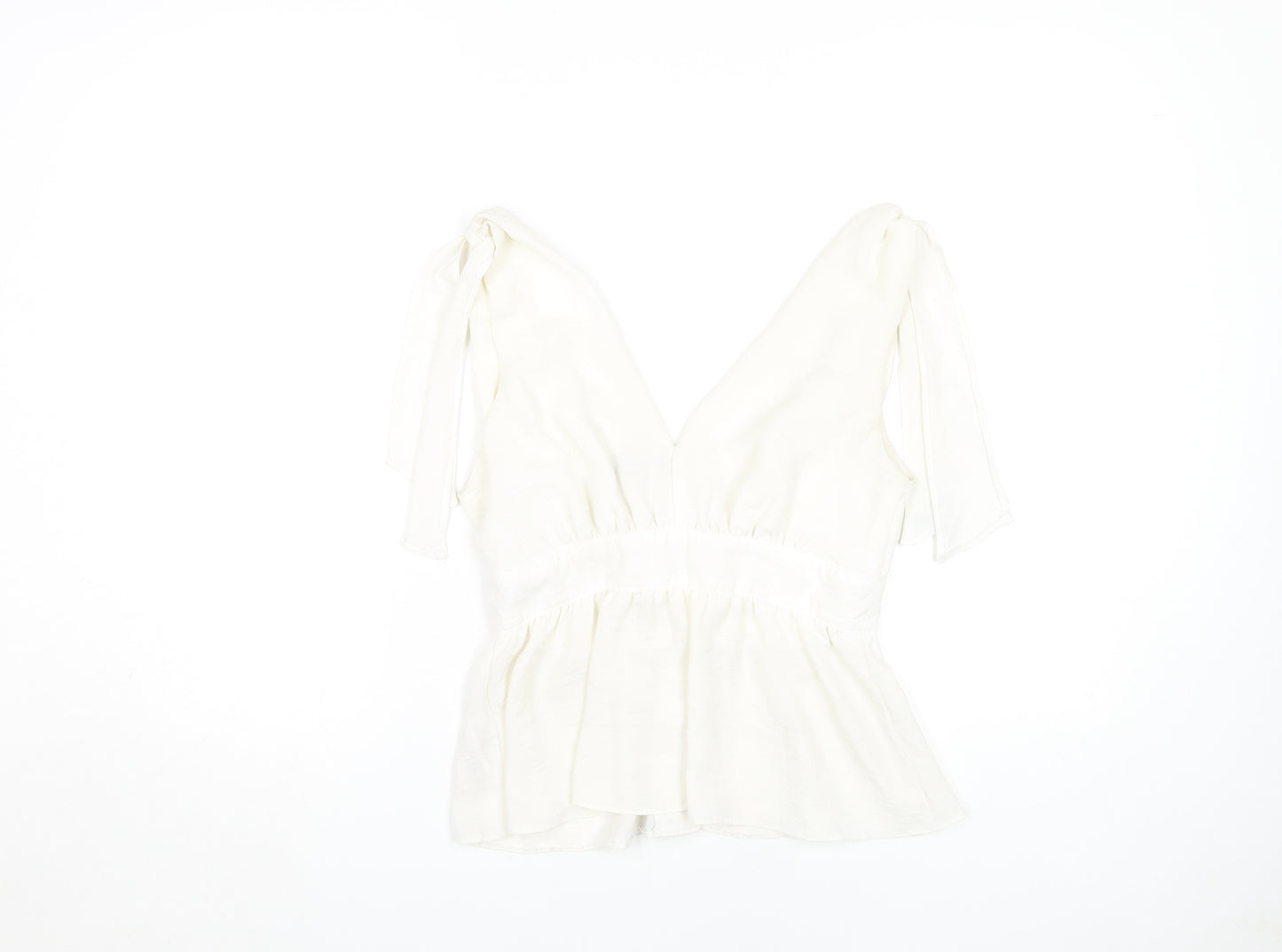 ASOS Women's White Button V-Neck Blouse Size 8
