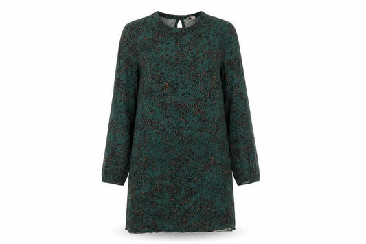 Front view of Apricot Women's Green Animal Print Dress, UK 8