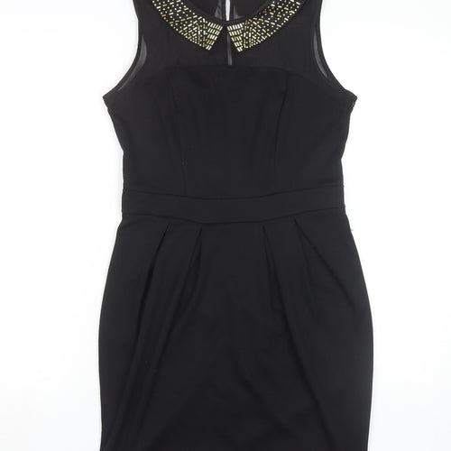 Dorothy Perkins Women's Black 12 Beaded Sheath Dress