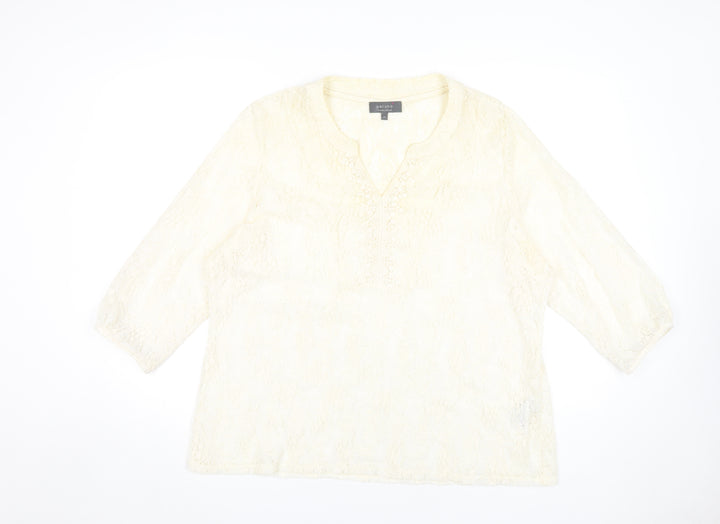 Marks and Spencer Women's Ivory Lace Blouse, Size 22