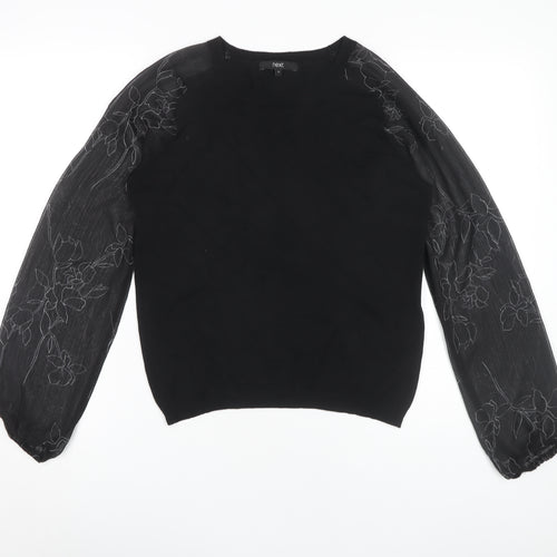 Next Women's Black Crew Neck Jumper Size 12