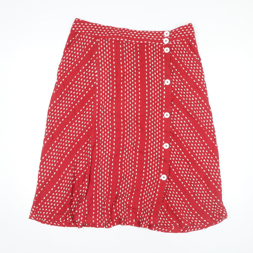 Monsoon Red Polka Dot A-Line Skirt UK 16