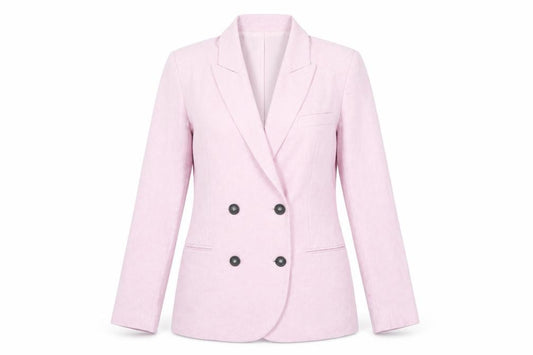 Front view of ASOS Women's Pink Blazer, size 8, Business Lined