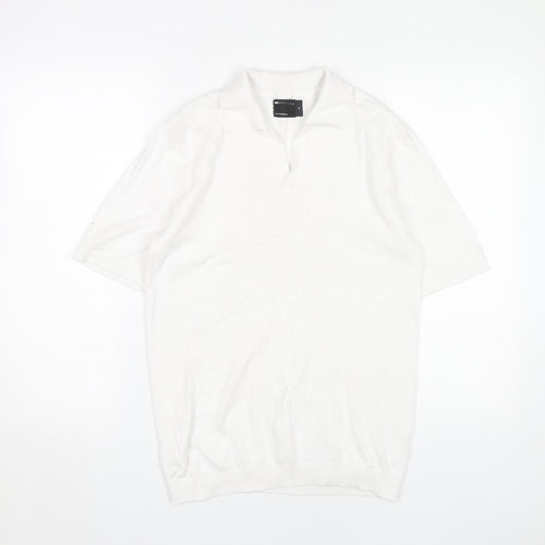 ASOS Men's White Polo Shirt, M, Short Sleeve, Casual