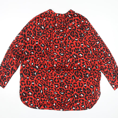 Marks and Spencer Women's Red Animal Print Blouse Size 16