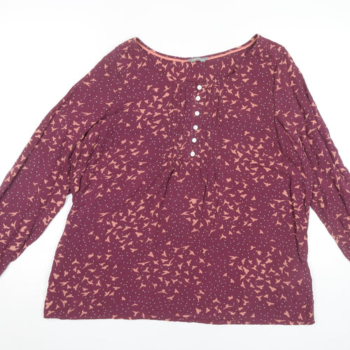 Marks and Spencer Women's Burgundy Birds Blouse UK 18