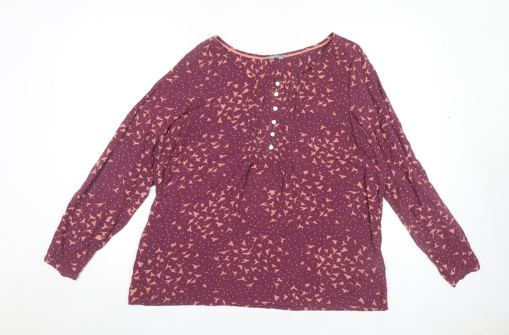 Marks and Spencer Women's Burgundy Birds Blouse UK 18