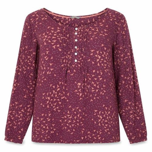 Marks and Spencer Women's Burgundy Birds Blouse UK 18