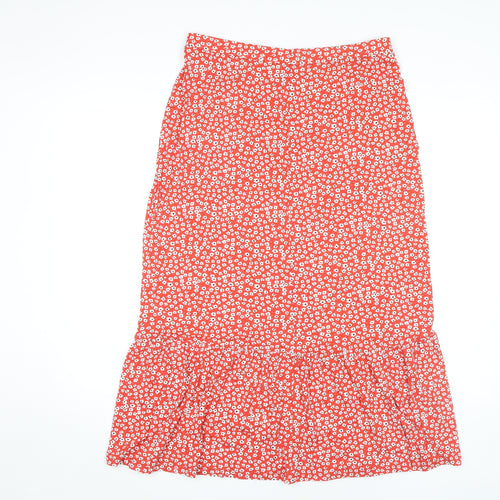 Bonmarché Women's Red Floral Skirt Size 14