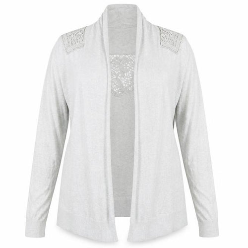 Topshop Women's Blue Open Front Cardigan Size 12 Cotton Crochet