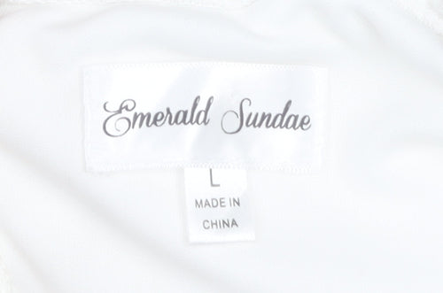 Emerald Sundae Women's White Bodycon Mini Dress L
