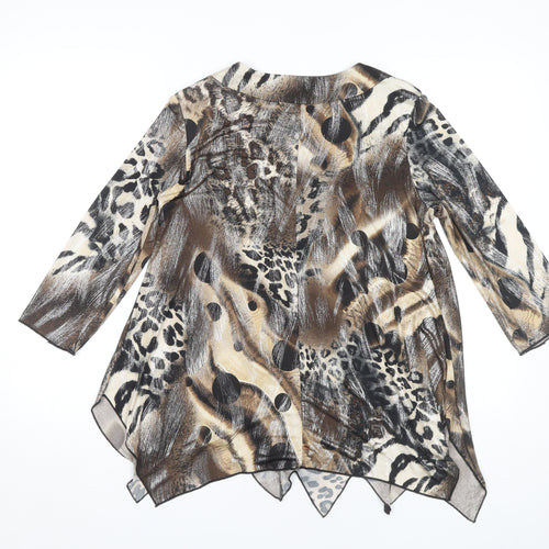 Saloos Collection Women's Multicoloured Animal Print Blouse M