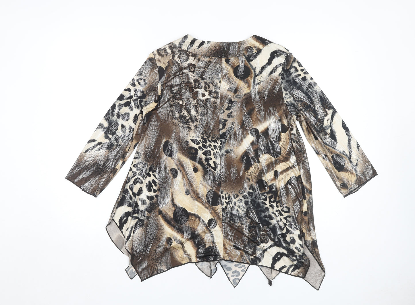 Saloos Collection Women's Multicoloured Animal Print Blouse M