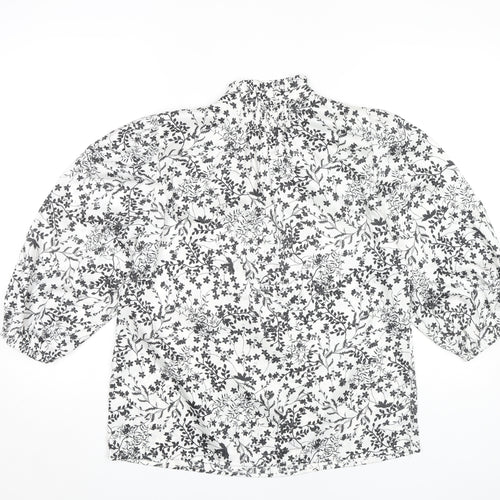 Marks and Spencer Women's Ivory Floral Blouse, Size 10