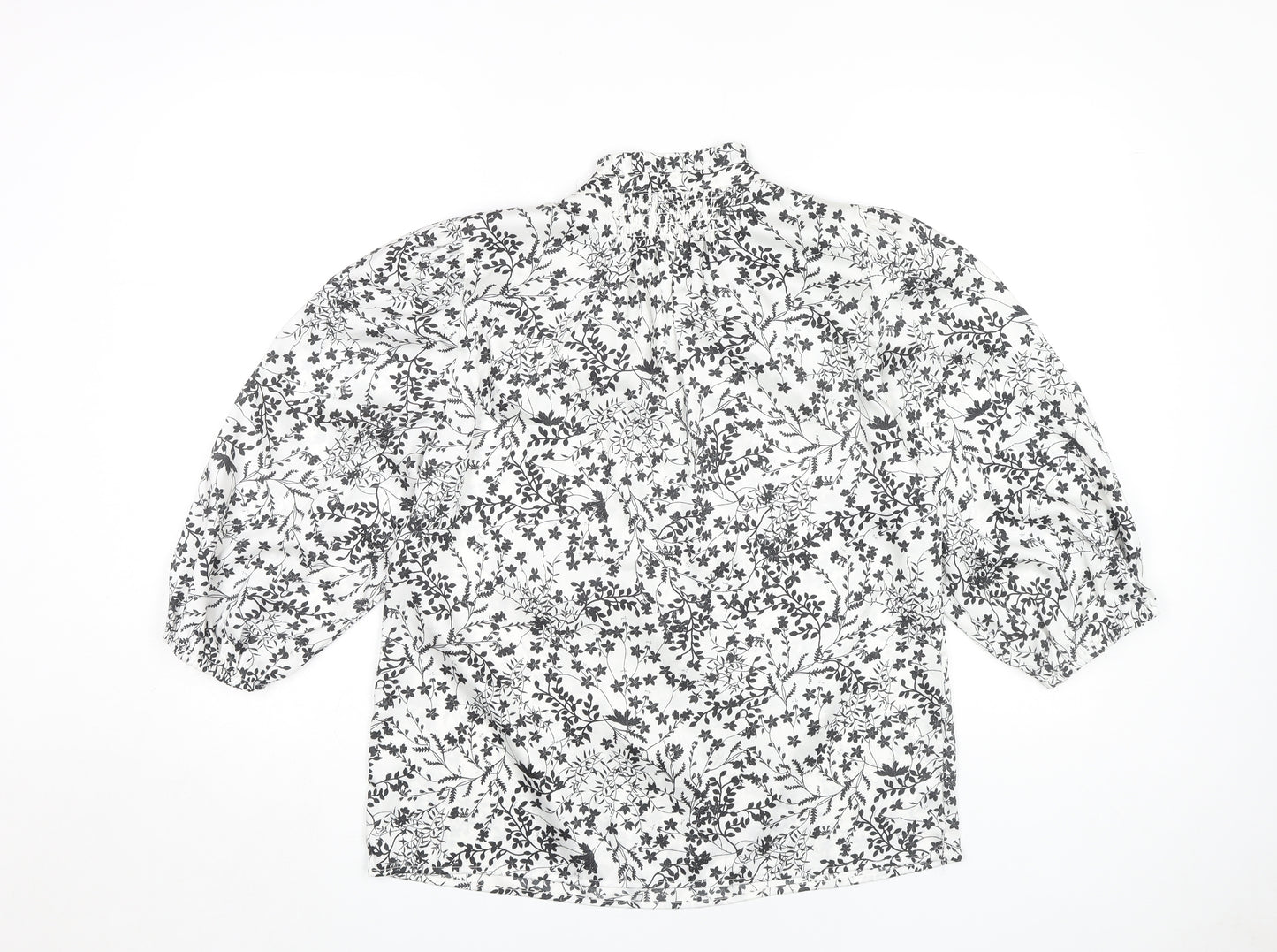 Marks and Spencer Women's Ivory Floral Blouse, Size 10