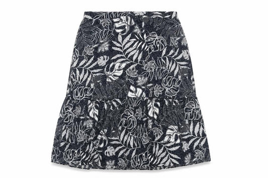 Front view of Pebble Bay Women's Black Floral Skirt, size 16