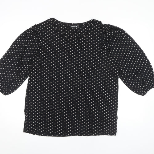 The Collection Black Floral 3/4 Sleeve Blouse Women's 16