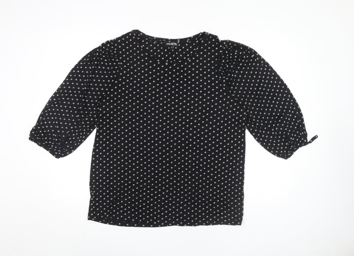 The Collection Black Floral 3/4 Sleeve Blouse Women's 16