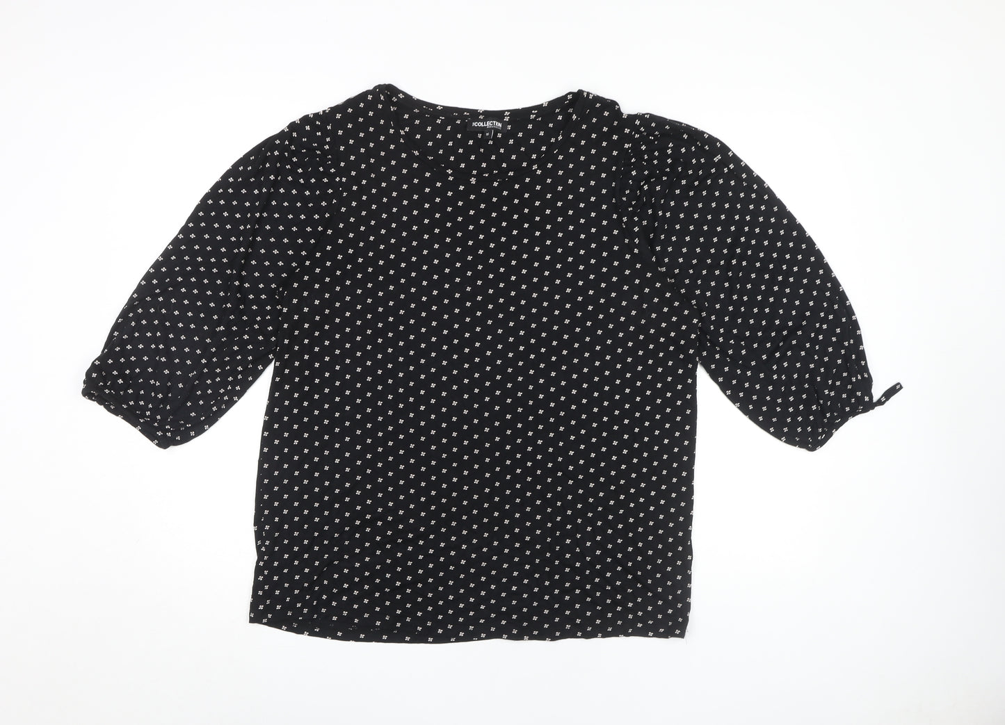 The Collection Black Floral 3/4 Sleeve Blouse Women's 16