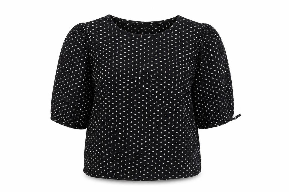 Front view of The Collection Black Floral 3/4 Sleeve Blouse Women's 16