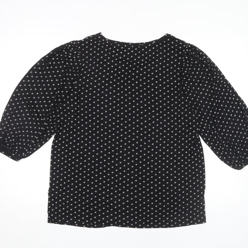 The Collection Black Floral 3/4 Sleeve Blouse Women's 16