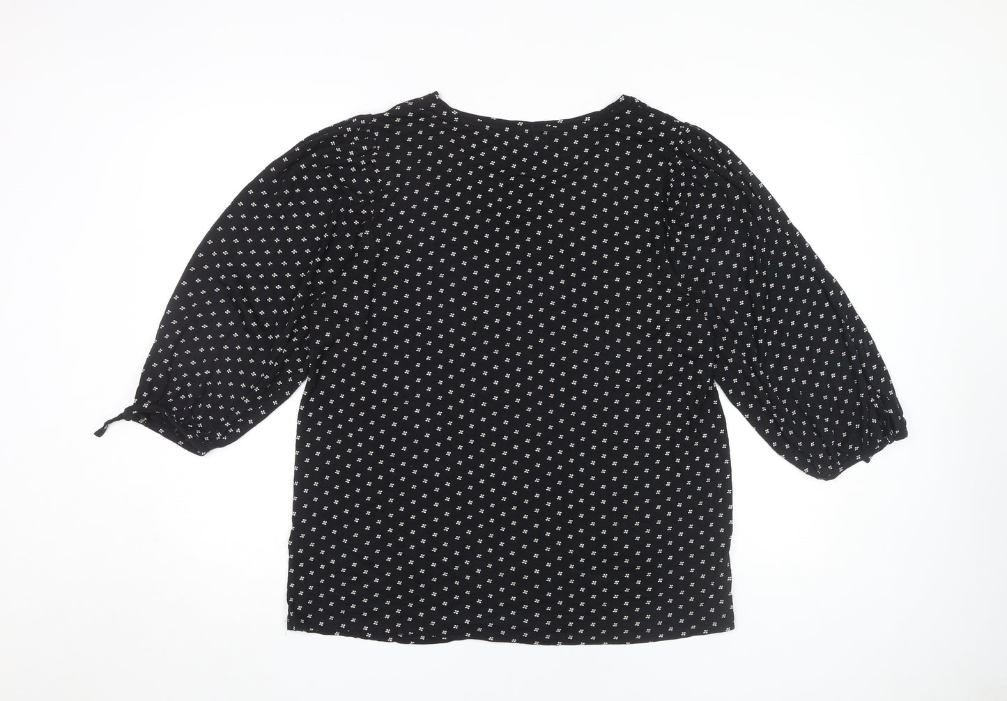 The Collection Black Floral 3/4 Sleeve Blouse Women's 16