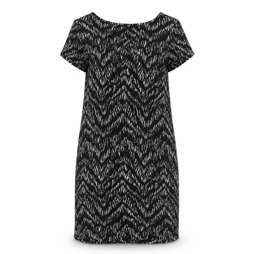 H&M Women's Black Chevron Knee Length Shift Dress XS