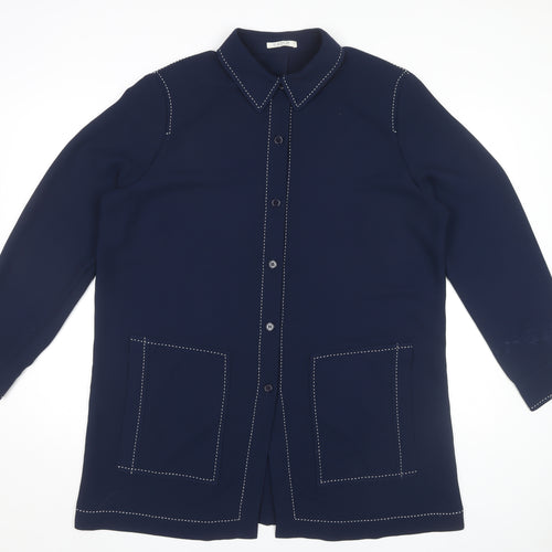 PLATINUM Women's Blue Button-Up Shirt Size 18