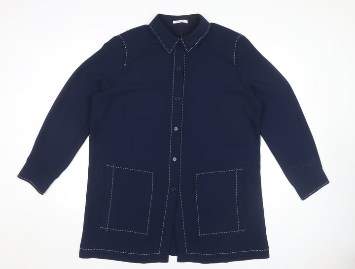 PLATINUM Women's Blue Button-Up Shirt Size 18