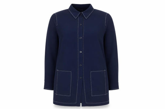 Front view of PLATINUM Women's Blue Button-Up Shirt, size 18