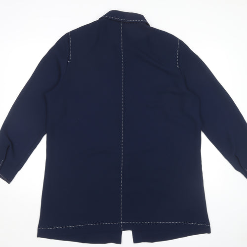 PLATINUM Women's Blue Button-Up Shirt Size 18