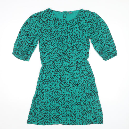 Next Girls Green Animal Print Dress - Size 16 Years