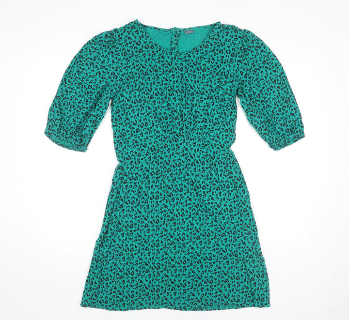 Next Girls Green Animal Print Dress - Size 16 Years