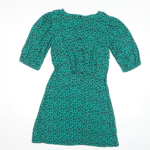 Next Girls Green Animal Print Dress - Size 16 Years
