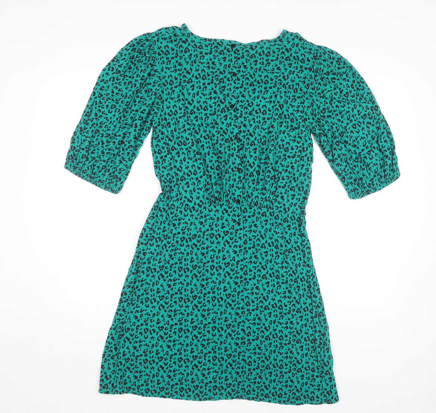 Next Girls Green Animal Print Dress - Size 16 Years