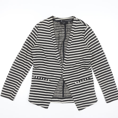 Next Women's Striped Blazer UK 12 Cotton Elastane