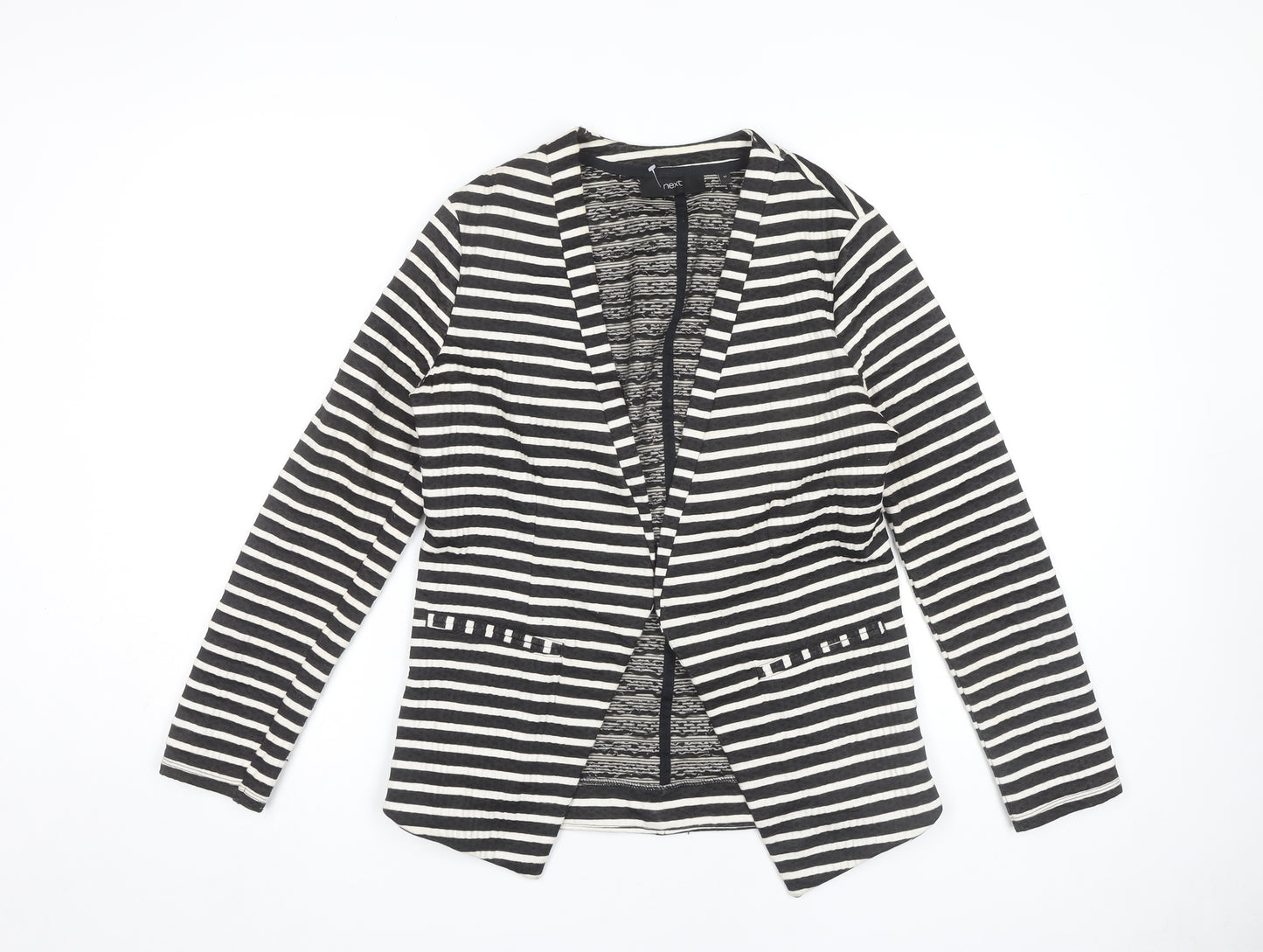 Next Women's Striped Blazer UK 12 Cotton Elastane