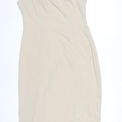ASOS Women's Beige One Shoulder Dress Size 14