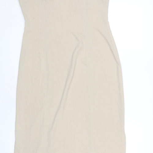 ASOS Women's Beige One Shoulder Dress Size 14